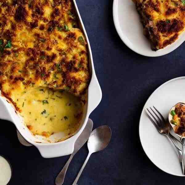 Картофельная запеканка с соусом Бешамель